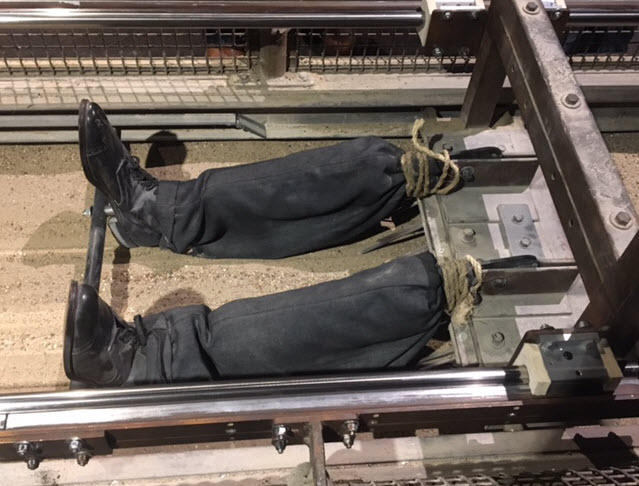 Try to drag your kids away from the body-dragging experiment. Photo credit: Elisa Murray