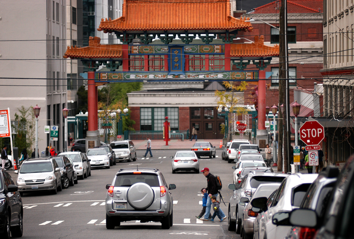 The historic Chinatown gate, at 5th Avenue South and South King Street. Photo: JiaYing Grygiel
