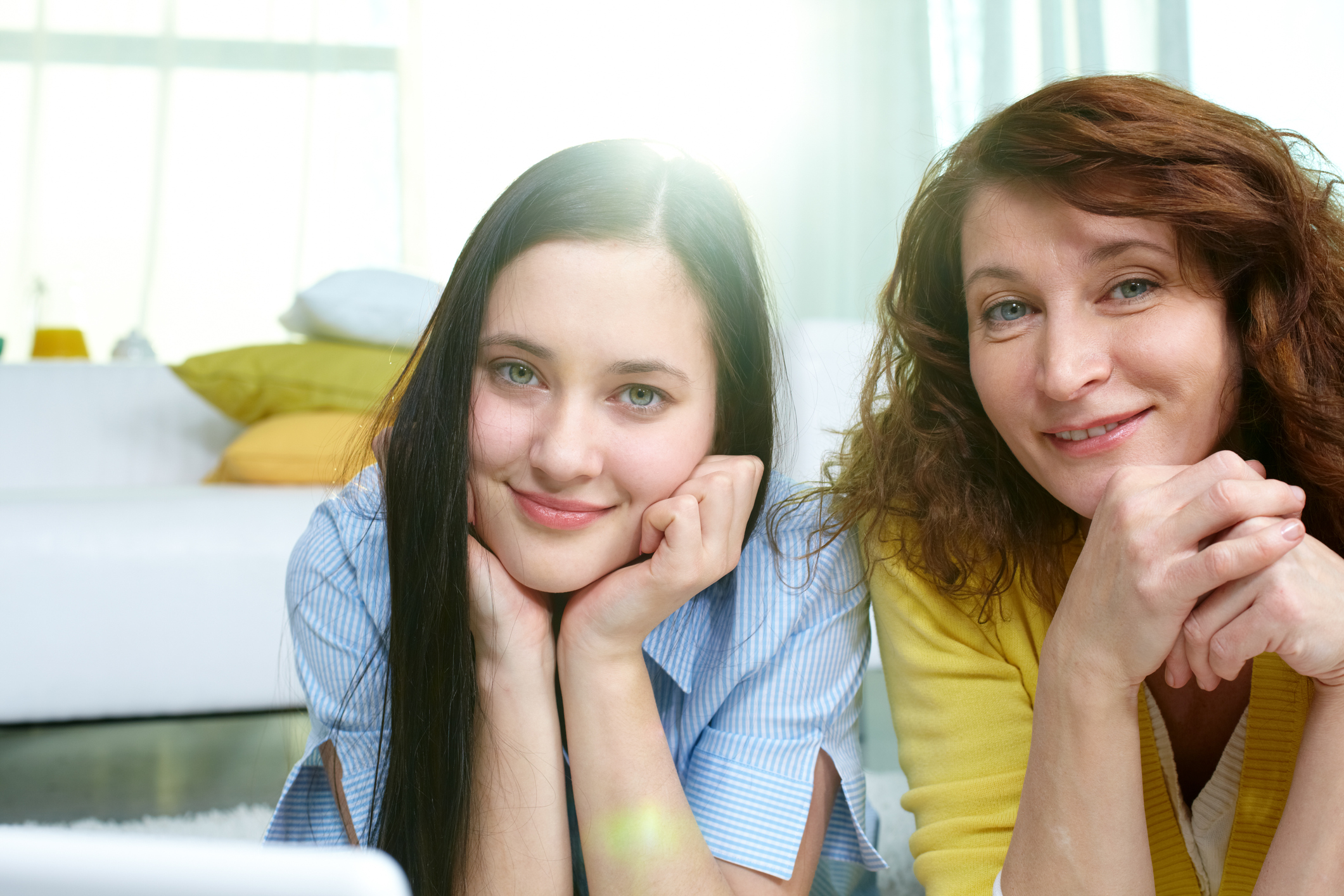 Teenage girl and mother