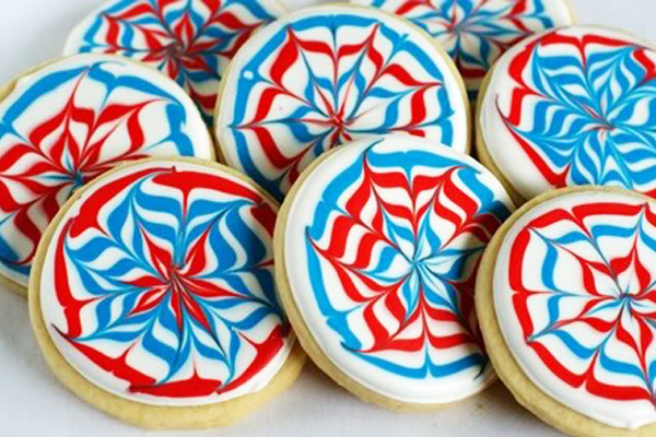 4th of July fireworks cookies by Bake at 350