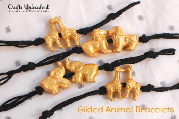 Gilded animal bracelets by Crafts Unleashed