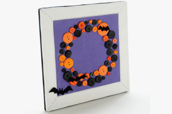 Halloween Decorations and Crafts for Kids Button Wreath