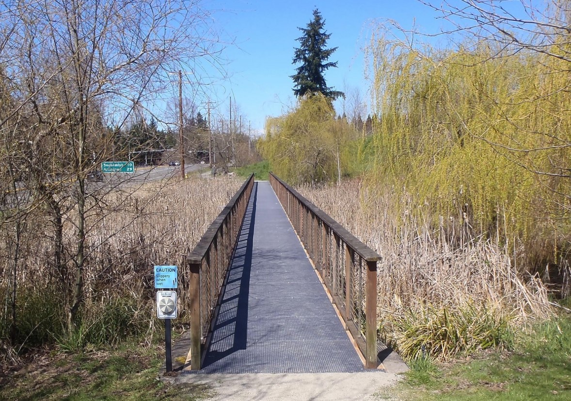 Brightwater Center's south bridge walk the trails for a fun winter or spring nature adventure