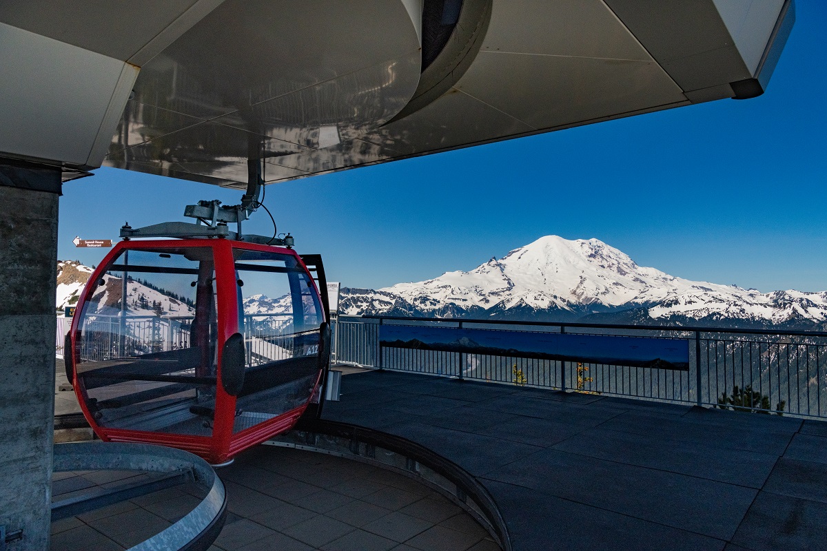 Crystal Mountain's Mt. Rainier Gondola reaches the summit in summer
