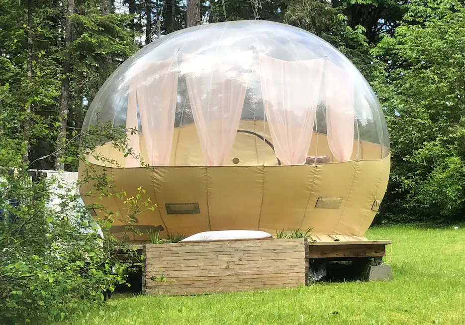 Clear glamping dome