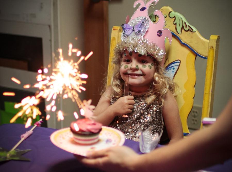 little girl sparkly cupcake birthday