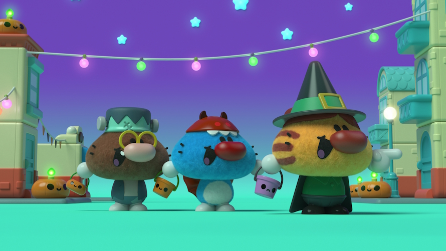 "Oggy Oggy characters trick-or-treating"