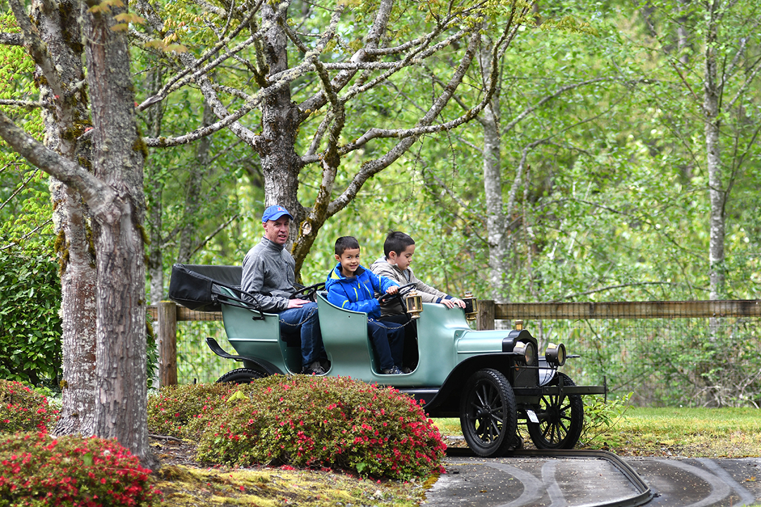 Remlinger’s antique cars in the car ride are mini Model T’s built for the 1962 World’s Fair in Seattle