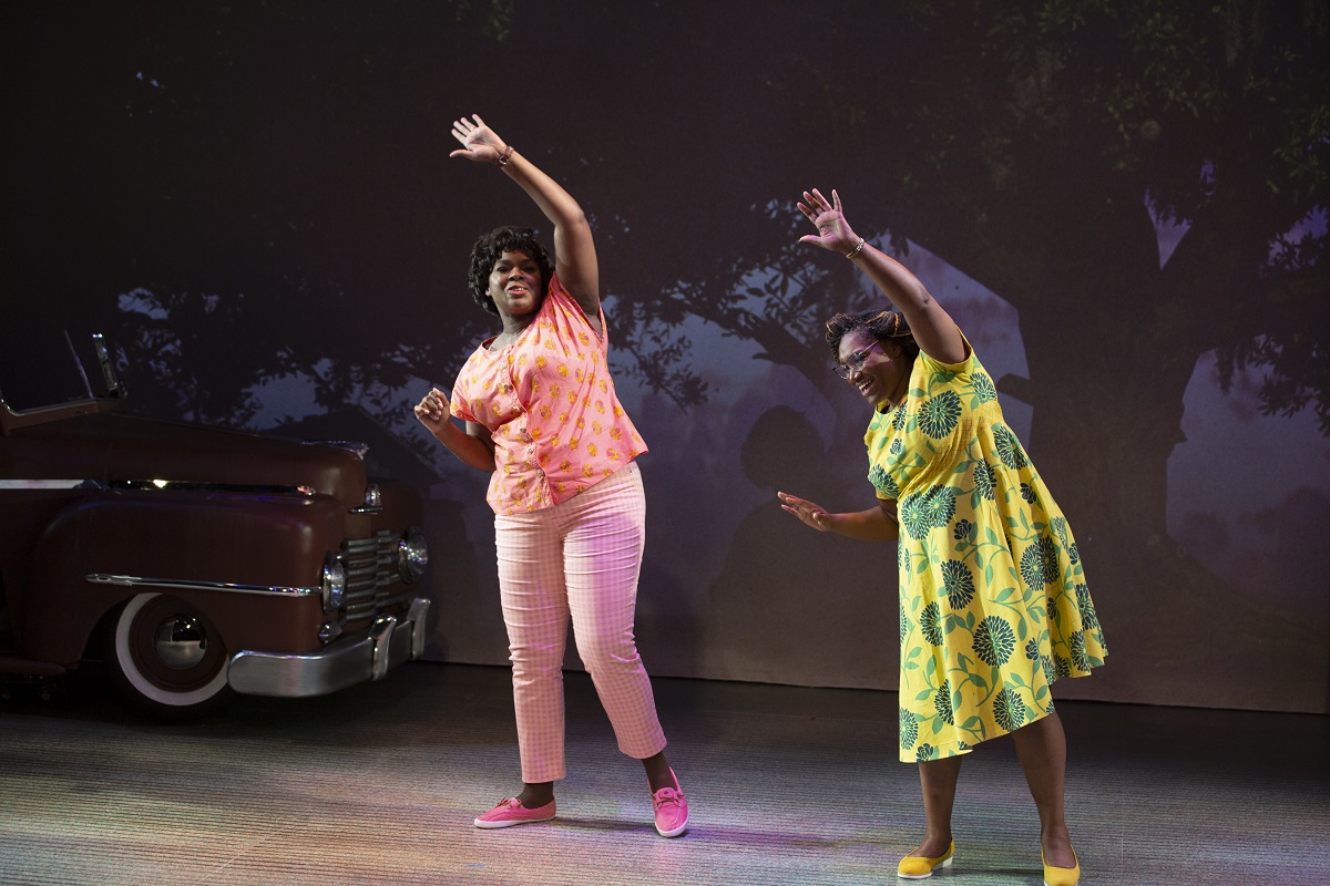Kaila Towers and Shaunyce Omar in SCT's 2022 production of The Watsons Go To Birmingham -1963. Photo by Angela Sterling.