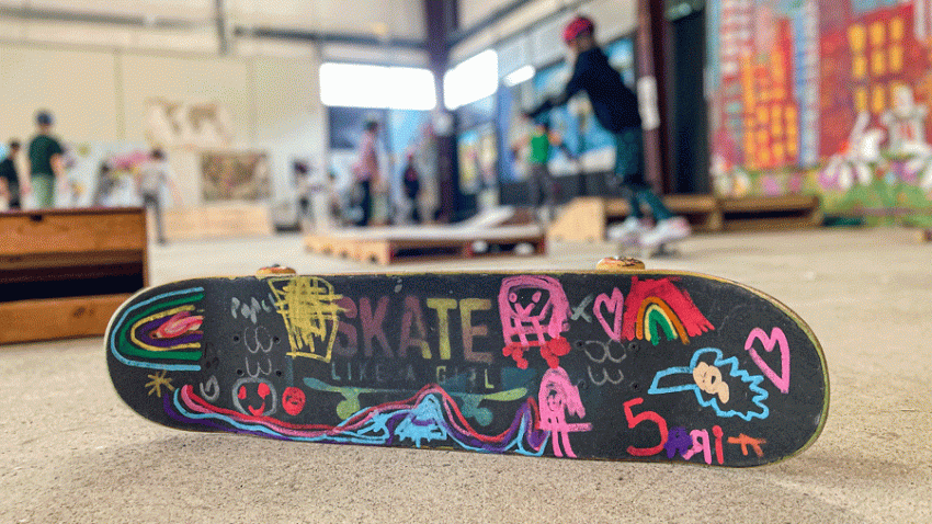 Decorated skateboard
