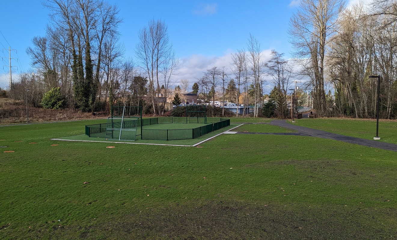 Skyway Park in South Seattle's new renovated play area include a mini soccer pitch for kids