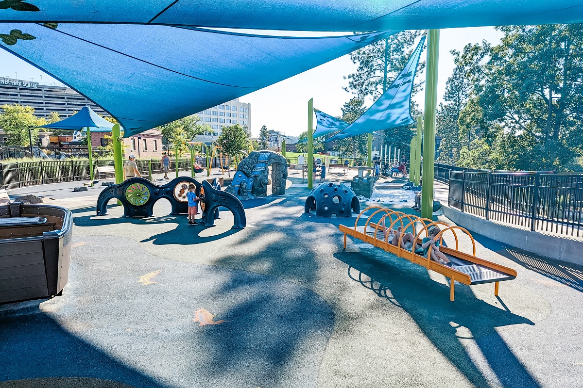 Providence Playscape at Spokane’s Riverfront Park is the Eastern Washington city’s first inclusive play space and a fun stop for families visiting Spokane