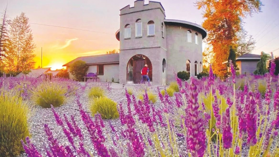 "The Lavender Castle is a unique Airbnb near Sequim, Wash."