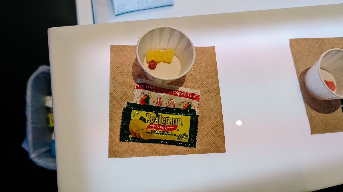 A pill makes tastes taste different, such as hot sauce is less spicy at WNDR Seattle interactive museum