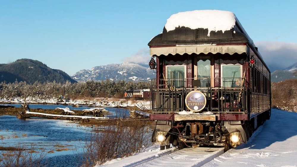 North Pole Express holiday train ride at Railway Museum of British Columbia, Canada