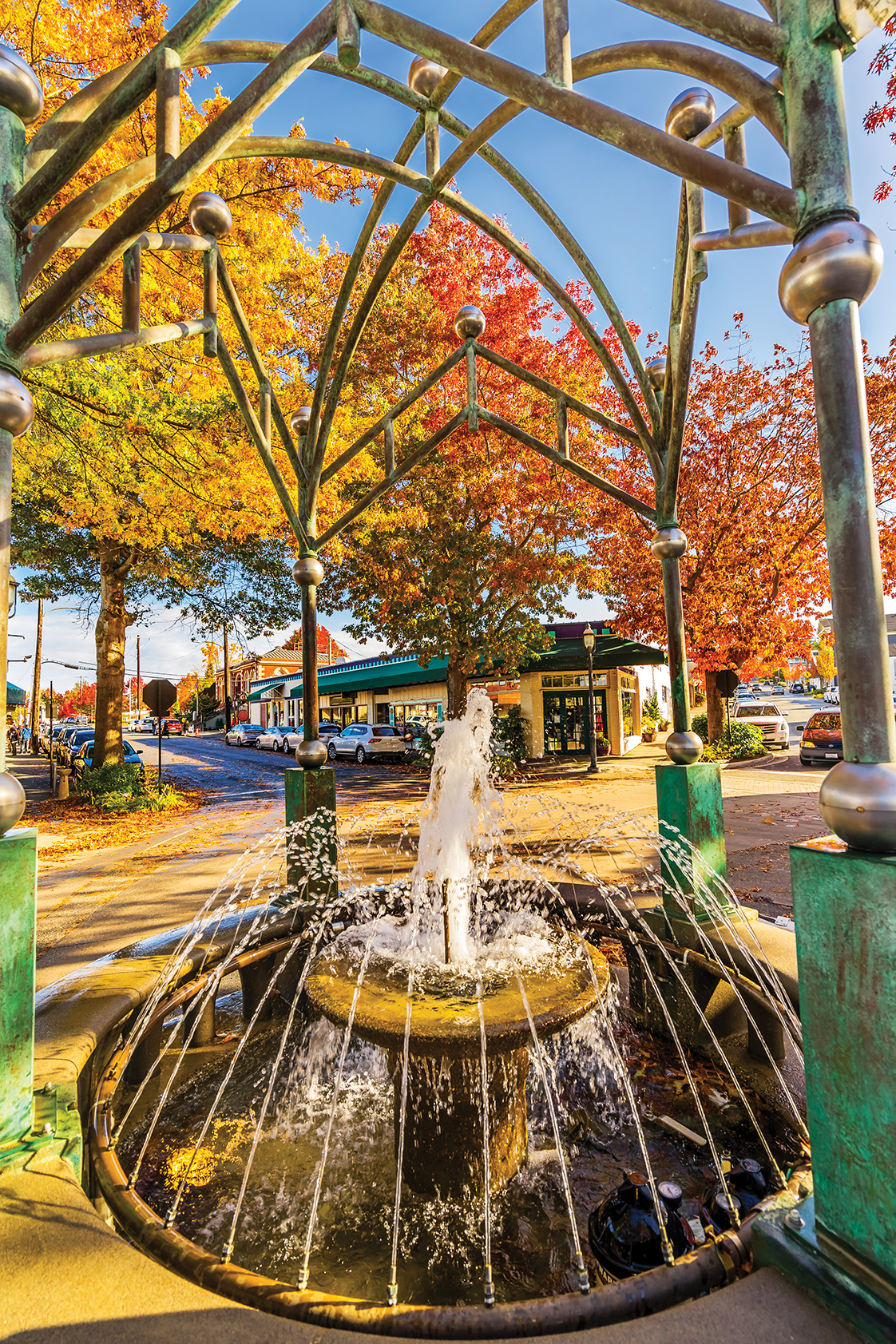 "Fountain in downtown Edmonds, Washington"