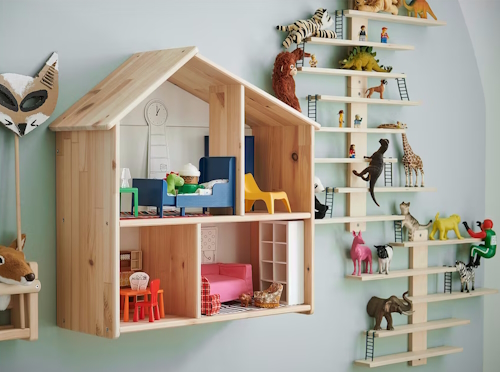 "Flisat doll house wall storage Ikea"