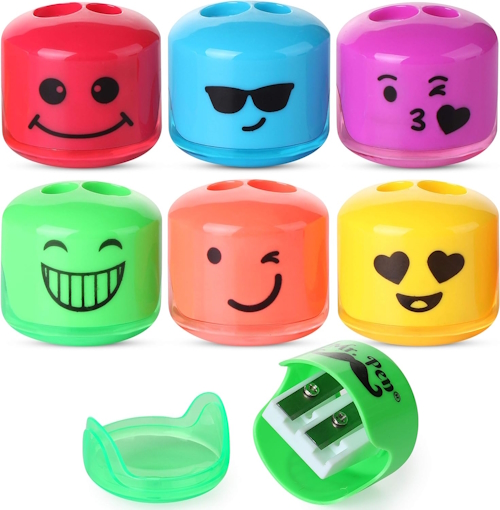 "Lego head style pencil sharpeners useful Valentine's day favors"