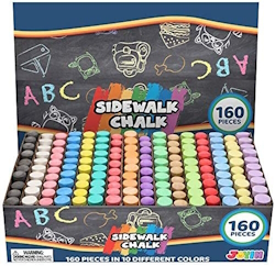 "Sidewalk chalk for summer fun in the yard"