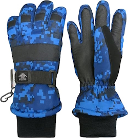 "Black and blue waterproof snow gloves best snow gear"
