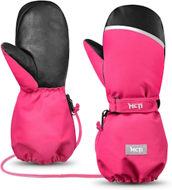 "pink waterproof snow mittens best snow gear"