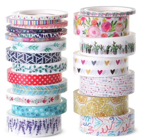 "Colorful washi tape useful Valentine's day favors"