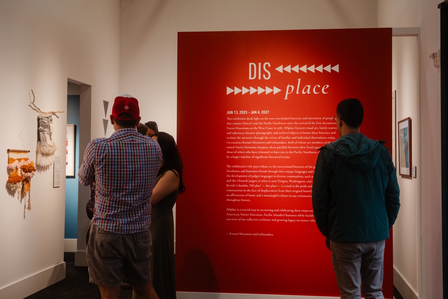 People at the DISplace exhibit
