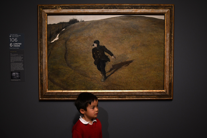 Child at SAM's Andrew Wyeth exhibit