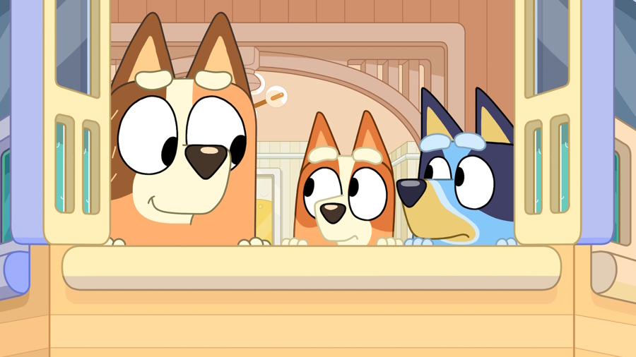 Bluey and Bingo are surprised to see Mum join their secret spy ring