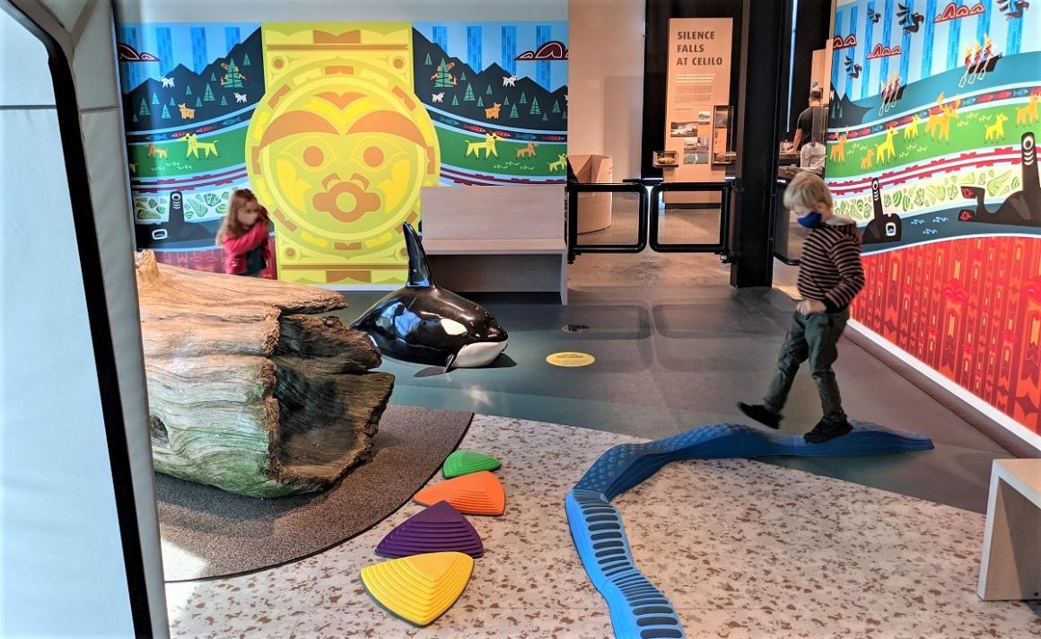 The play area at Seattle's Burke Museum. Kids taking a play break after touring natural history and culture exhibits