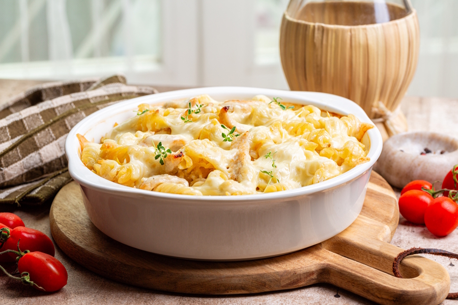 Chicken alfredo baked ziti