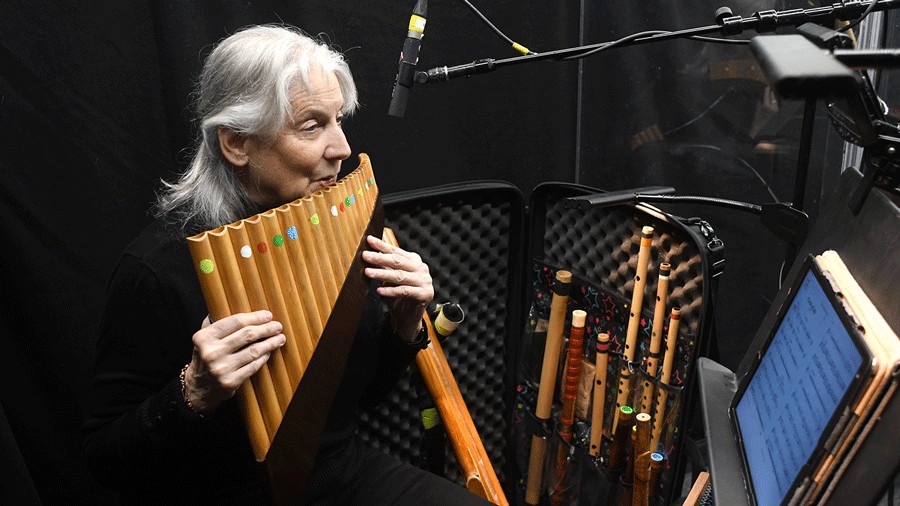  Flutist Darlene Drew rehearses for The Lion King musical at Paramount Theatre