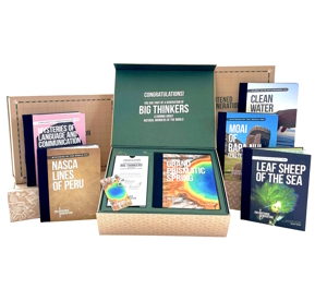 Enlightened generation boxes with books along each side