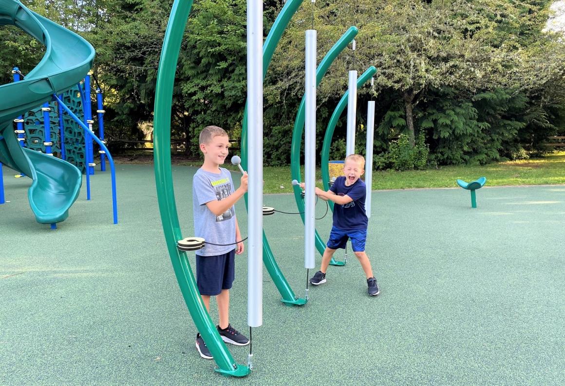 Friendly Grove playground new musical chimes Olympia parks and playgrounds