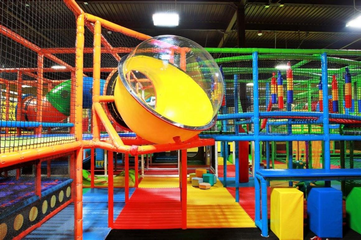 View of the climbing play equipment at Funtastic Playtorium an indoor play space near Seattle with locations at Alderwood, Factoria and Tacoma