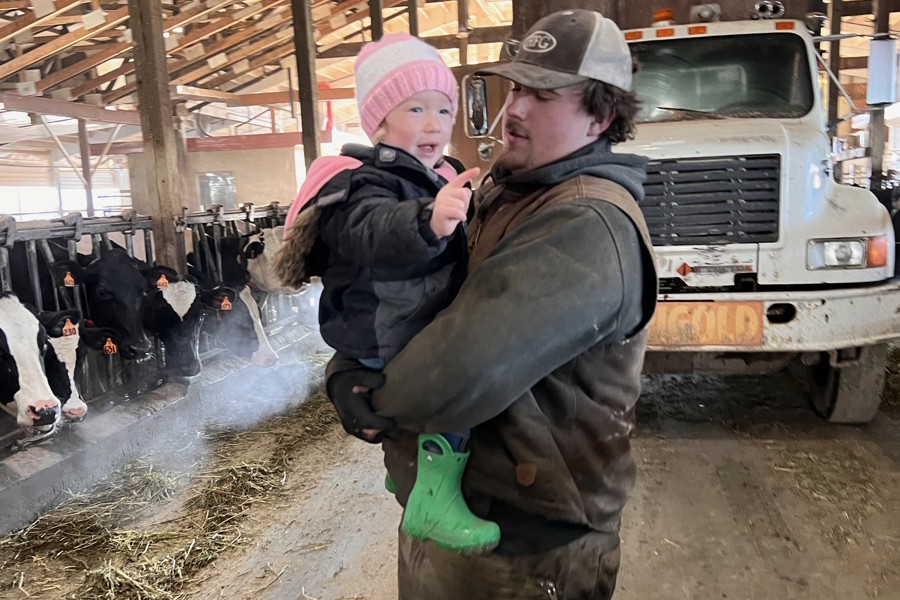 Garrett with his niece, Evangeline.