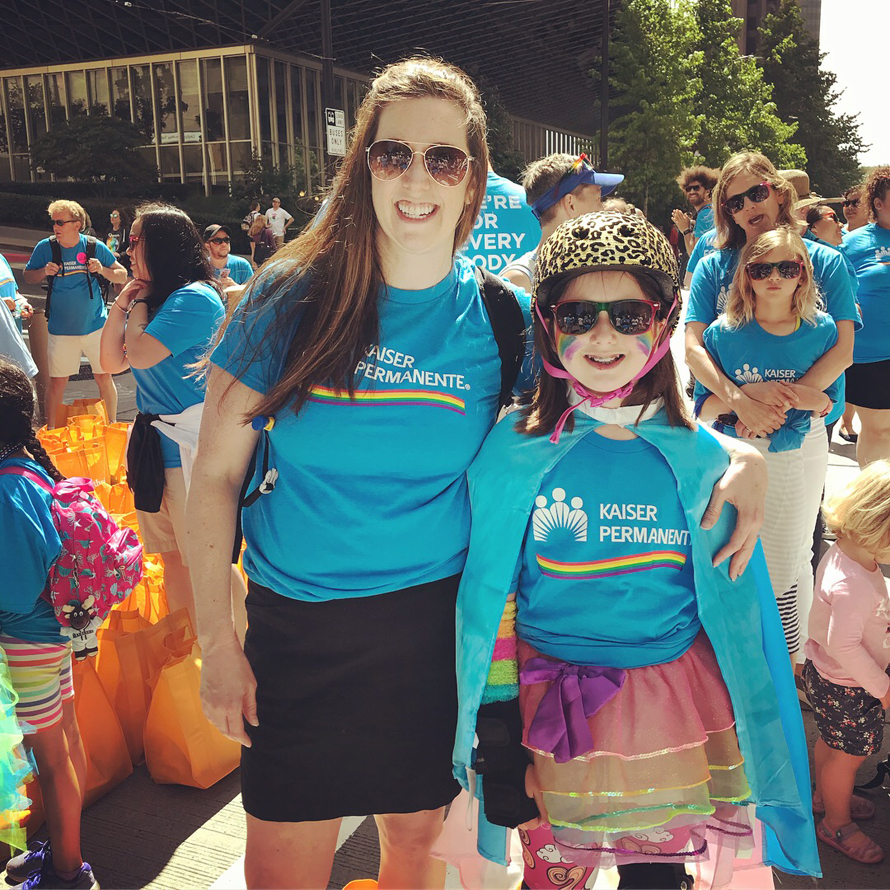 The author and her daughter at the 2018 Pride Parade