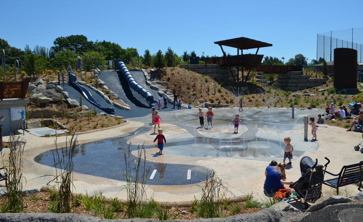 Jefferson Park Seattle spray park splash pad where to cool off with kids summer Seattle