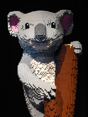 Model of a koala at Awesome Exhibition The Interactive Exhibition of Lego Models at Seattle Center Fisher Pavilion