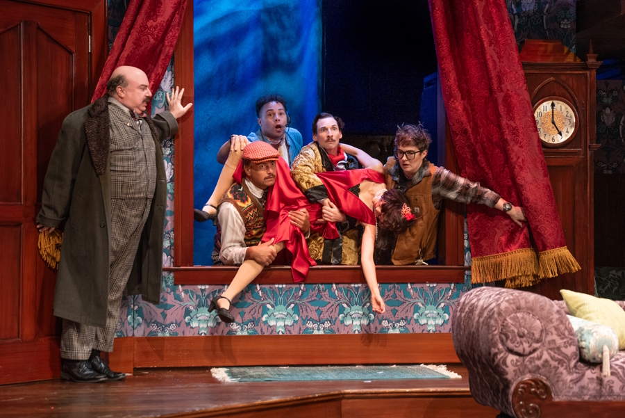 Cast members in The Play That Goes Wrong