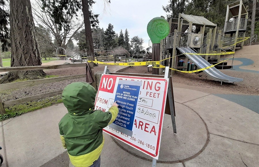 closed playground at seward park seattle stay at home orders seattle parks rules