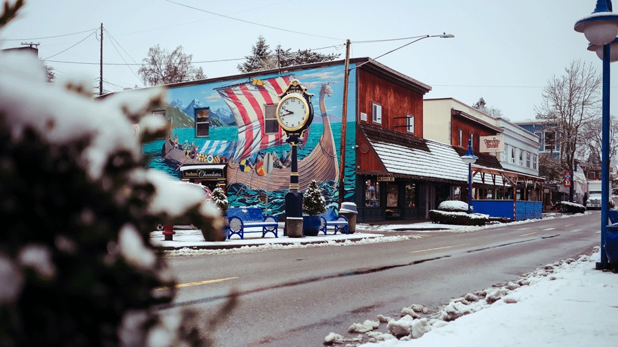 mural on Front Street in downtown Poulsbo