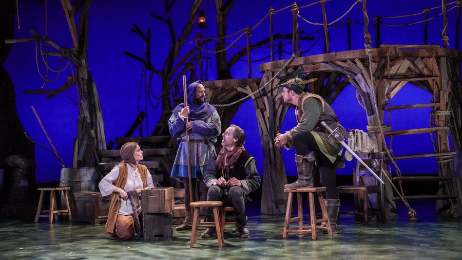 the small cast of Robin Hood onstage during Seattle Children's Theatre's production