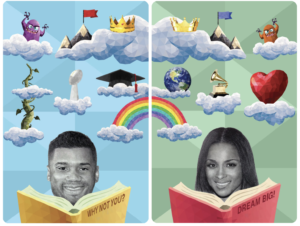 Russell Wilson and Ciara Library Cards