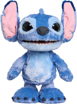 Fuzzy blue stitch character plush toy