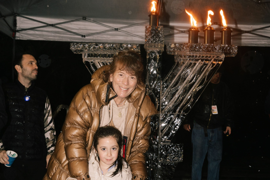 alayne with stella at hanukkah