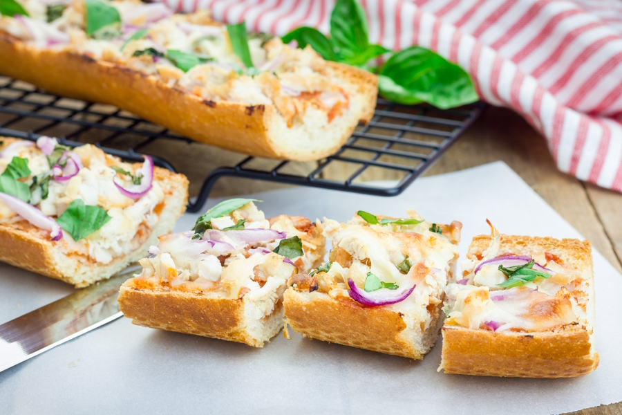 BBQ chicken French bread pizza