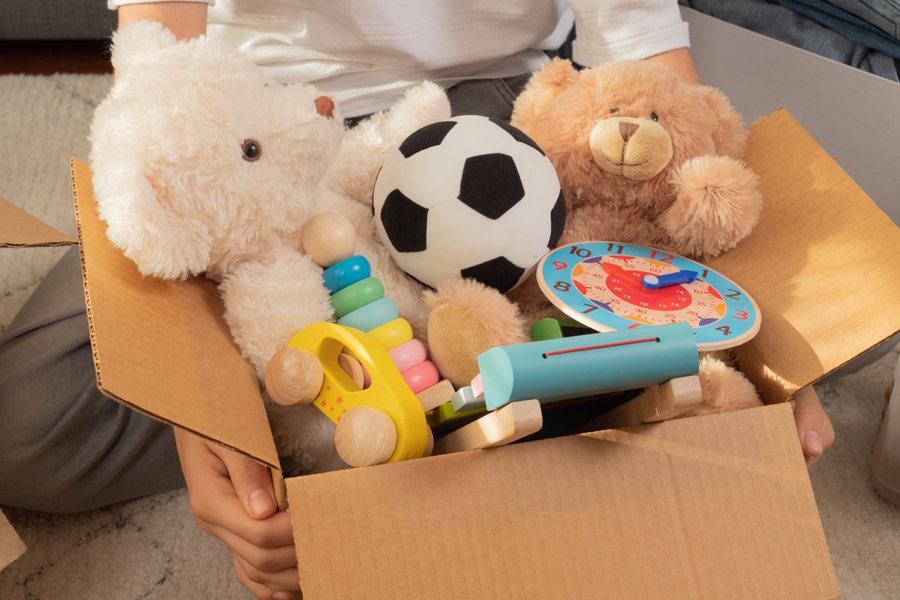 box of toys for donation