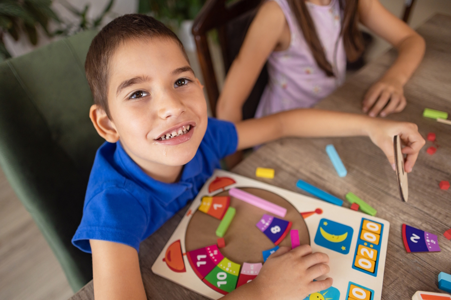 Child doing a puzzle