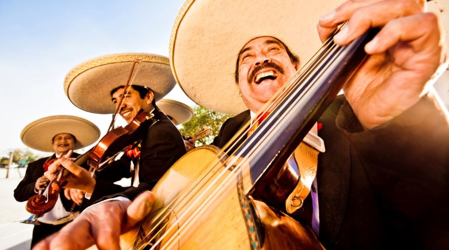 Music played by a mariachi band at a Hispanic Heritage celebration.
